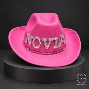 Sombrero cowboy rosa NOVIA