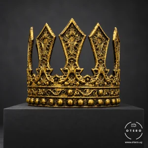 Corona de rey dorada de goma