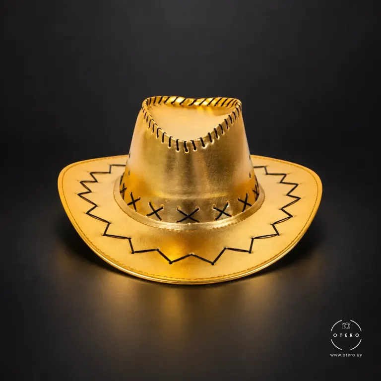 Sombrero cowboy metalizado dorado
